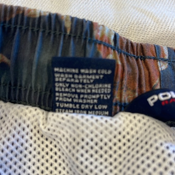 714 VINTAGE Ralph Lauren Polo classic Sport Blue Nylon Drawstring Shorts Size M - Picture 9 of 13